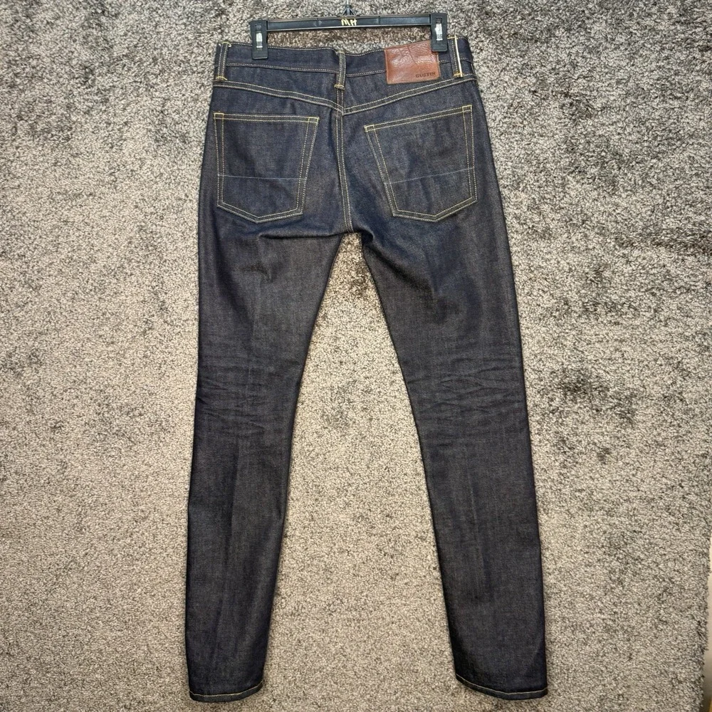 GUSTIN California Raw Skinny Slim Selvedge Jeans Size 32x31 RN 116699 (hemmed)